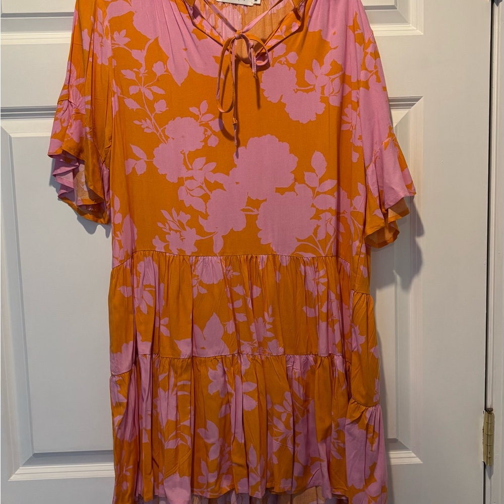 Petal & Pup Orange and Pink Floral Dress